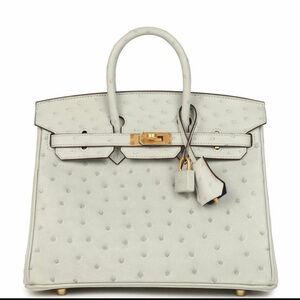 H Birkin 30 Craie ostrich embossed exotic GHW PREORDER